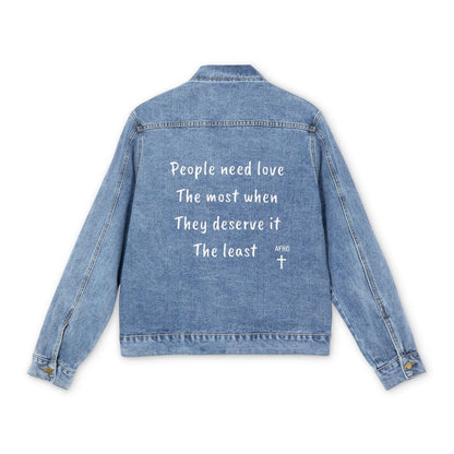 Jesus Christ Loves You  Denim Jacket Printify